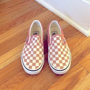 Women’s size 6 Rose Checkered Slip On Vans